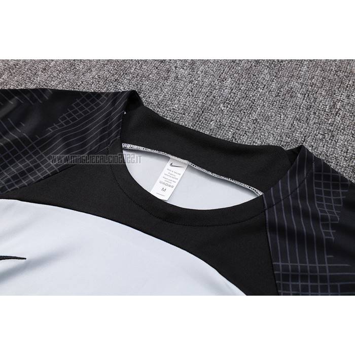 Tuta da Track del FC Barcellona Manga Corta 2023-2024 Grigio - Pantalon Corto